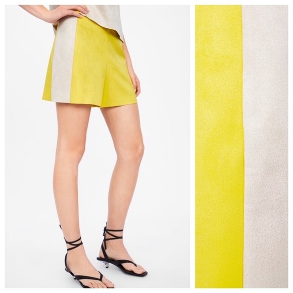 NWT. Zara Faux Suede Bermuda Shorts. Size S. - Picture 3 of 7